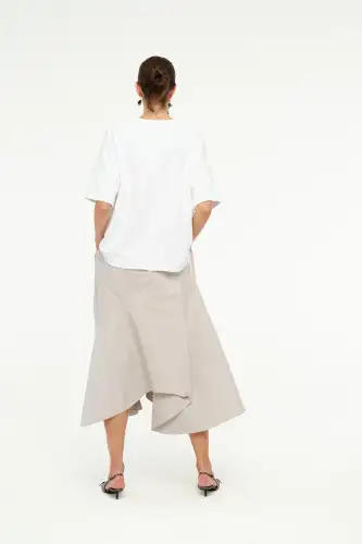 Adhara Üç İplik Bluz - Beyaz - 5