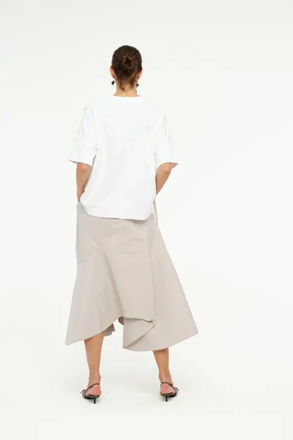 Adhara Üç İplik Bluz - Beyaz - 5