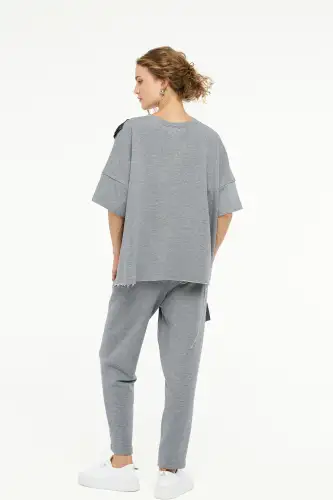 Adhara Üç İplik Bluz - Gri - 6