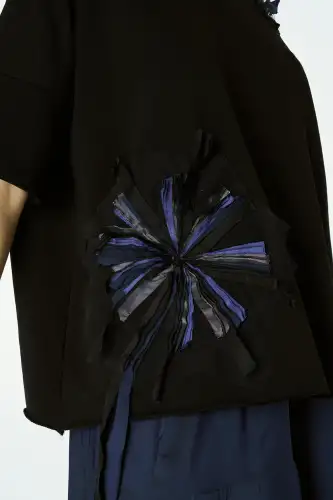 Adhara Üç İplik Bluz - Siyah - 4