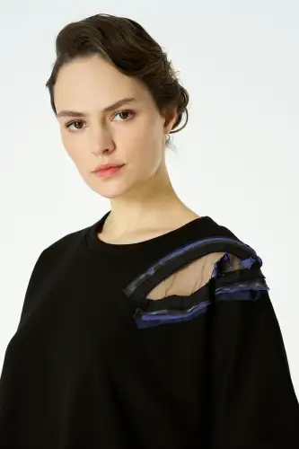 Adhara Üç İplik Bluz - Siyah - 5