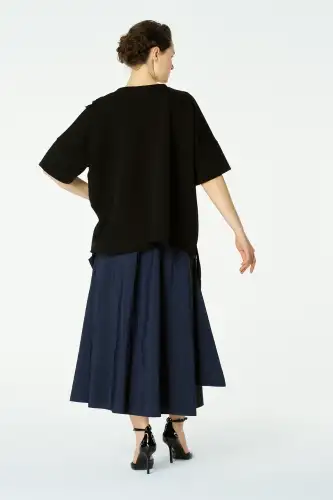 Adhara Üç İplik Bluz - Siyah - 6