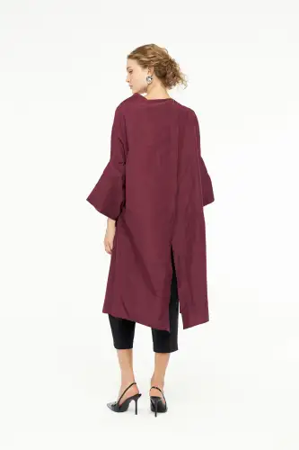 Adhara Uzun Kol Bluz - Bordo - 6