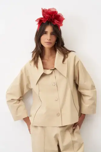 Alatonisi Ceket - Bej - 4