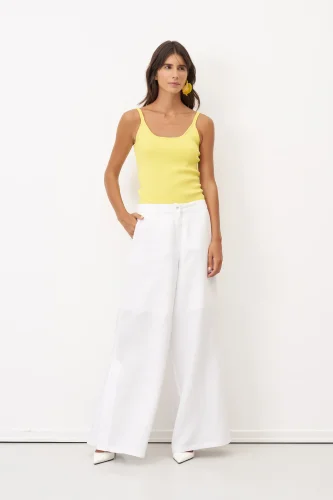 Anafi Uzun Pantolon - Beyaz - 3