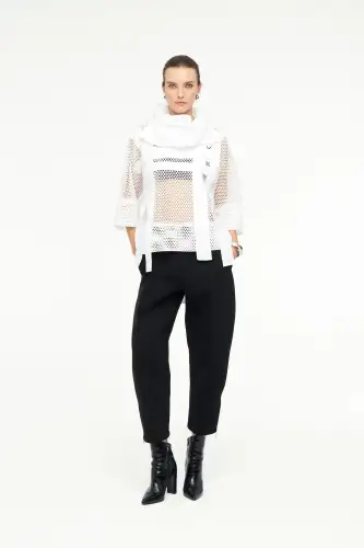 Aquila Yakalı Bluz - Beyaz - 1