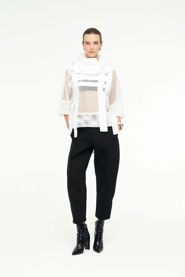 Aquila Yakalı Bluz - Beyaz - 1