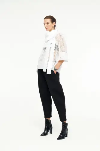 Aquila Yakalı Bluz - Beyaz - 3