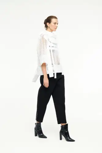 Aquila Yakalı Bluz - Beyaz - 5