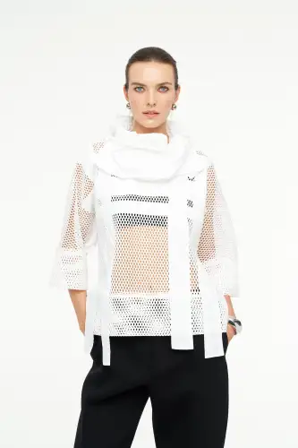 Aquila Yakalı Bluz - Beyaz - BIZE (1)