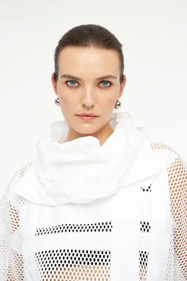 Aquila Yakalı Bluz - Beyaz - 4
