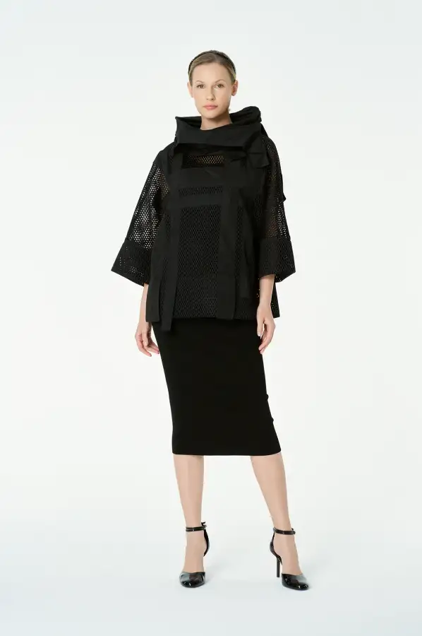 Aquila Yakalı Bluz - Siyah - 1