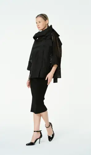 Aquila Yakalı Bluz - Siyah - BIZE (1)