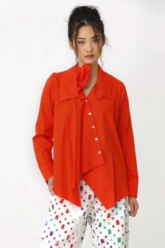 Asymmetric Shirt - Coral 