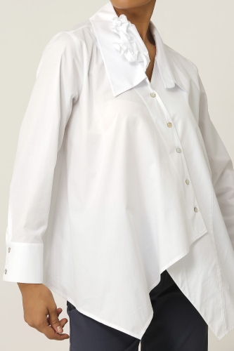 Asymmetric Shirt - White - 6