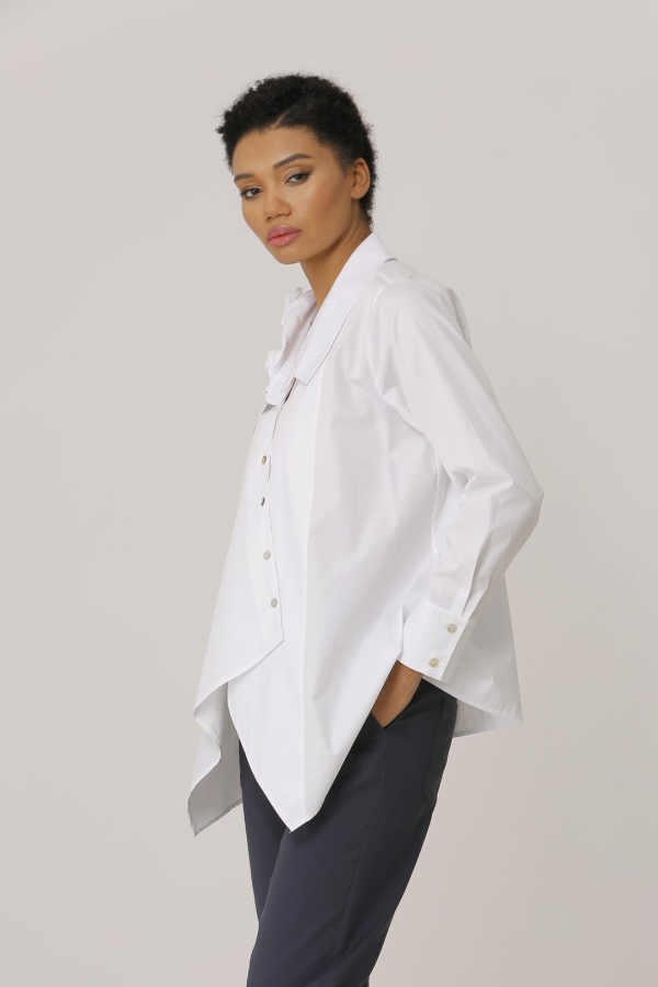 Asymmetric Shirt - White - 4