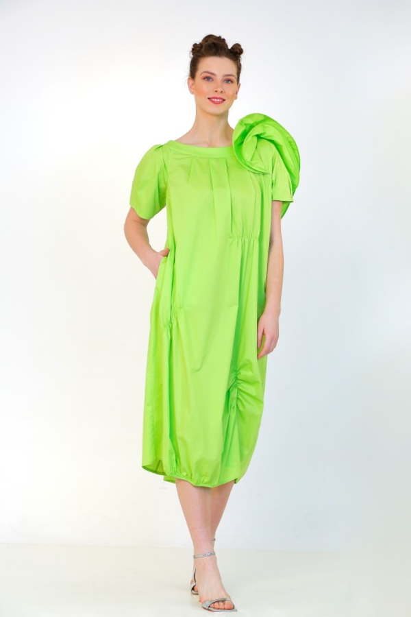 Ballet Sleeve Dress - Green - 1