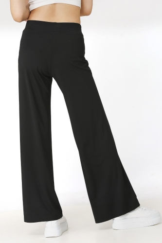 Basic Plain Jersey Pants - Black - 2
