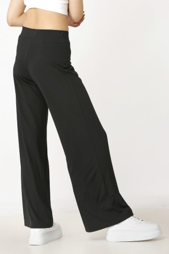 Basic Plain Jersey Pants - Black - 3