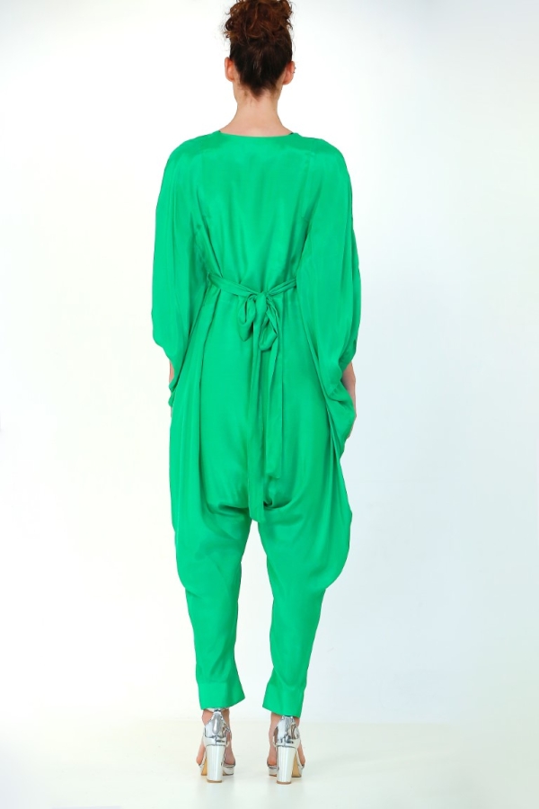 Batwing Jumpsuit - Green - 4