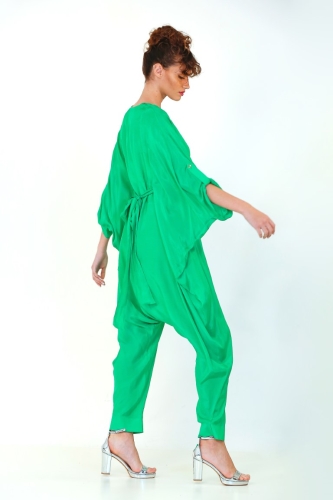 Batwing Jumpsuit - Green - 5
