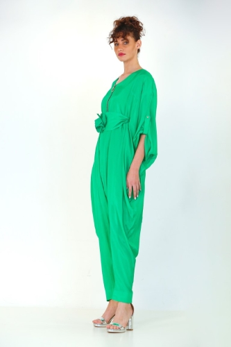 Batwing Jumpsuit - Green - 3