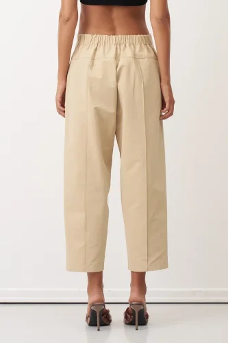 Bej Dikiş İzli Bilek Boy Alatonisi Pantolon - 5