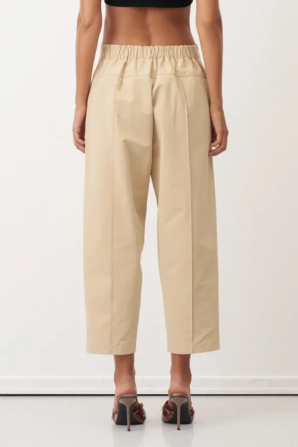 Bej Dikiş İzli Bilek Boy Alatonisi Pantolon - 5