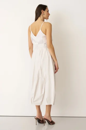 Bej Lastikli Bel Balon Form Koufi Etek - 6