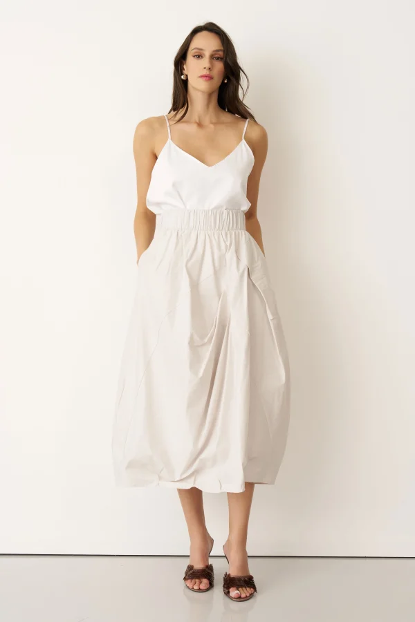 Bej Lastikli Bel Balon Form Koufi Etek - 5