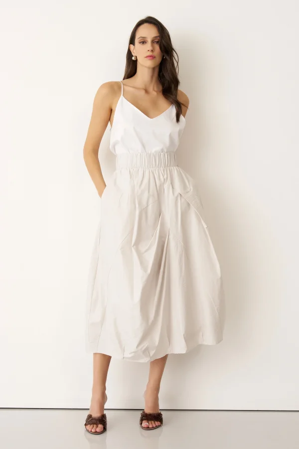 Bej Lastikli Bel Balon Form Koufi Etek - 1