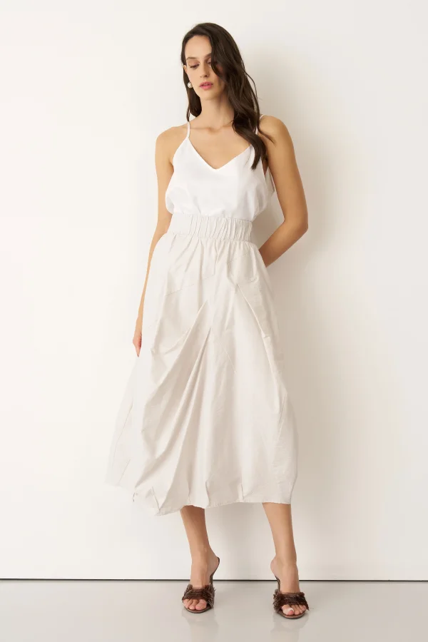 Bej Lastikli Bel Balon Form Koufi Etek - 4