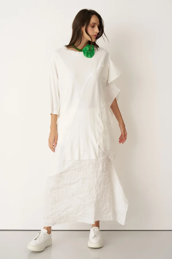 Beyaz Asimetrik Kesim Kokkino Bluz - 2