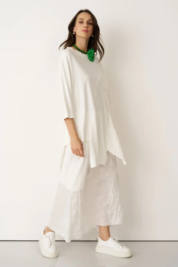 Beyaz Asimetrik Kesim Kokkino Bluz - 4