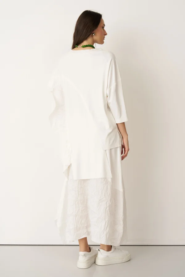 Beyaz Asimetrik Kesim Kokkino Bluz - 5
