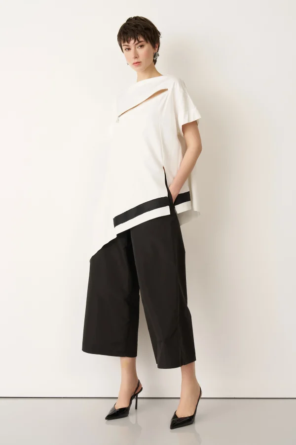 Beyaz Göğsü Fermuarlı Kokkino Bluz - 3