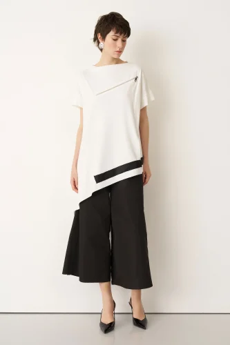 Beyaz Göğsü Fermuarlı Kokkino Bluz - 4