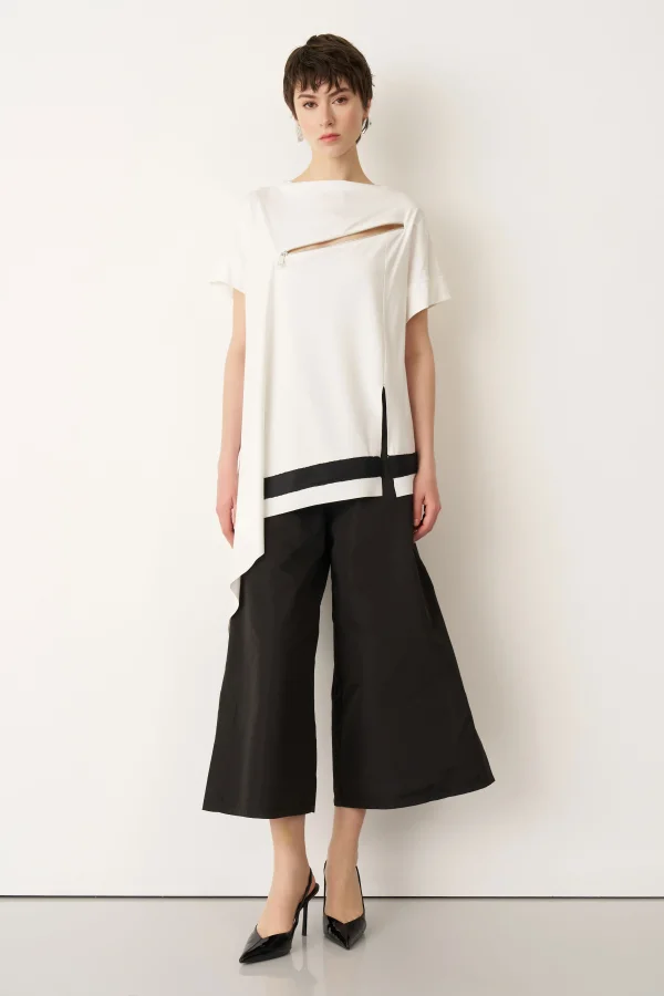 Beyaz Göğsü Fermuarlı Kokkino Bluz - 1