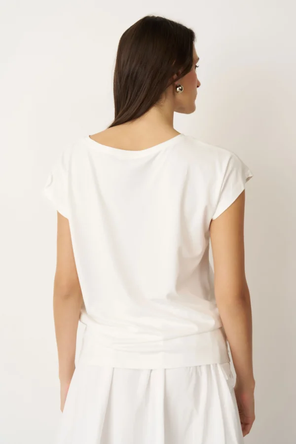 Beyaz Tafta Çiçek Detaylı Kokkino Bluz - 5