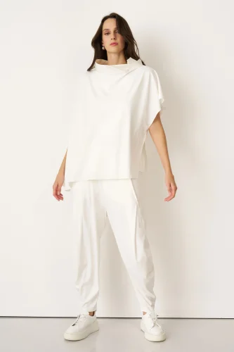 Beyaz Tafta Dik Yakalı Kokkino Bluz - BIZE (1)