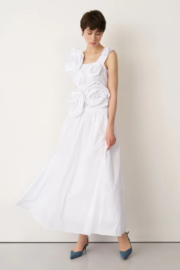 Beyaz Tafta Etek Petalas - 3