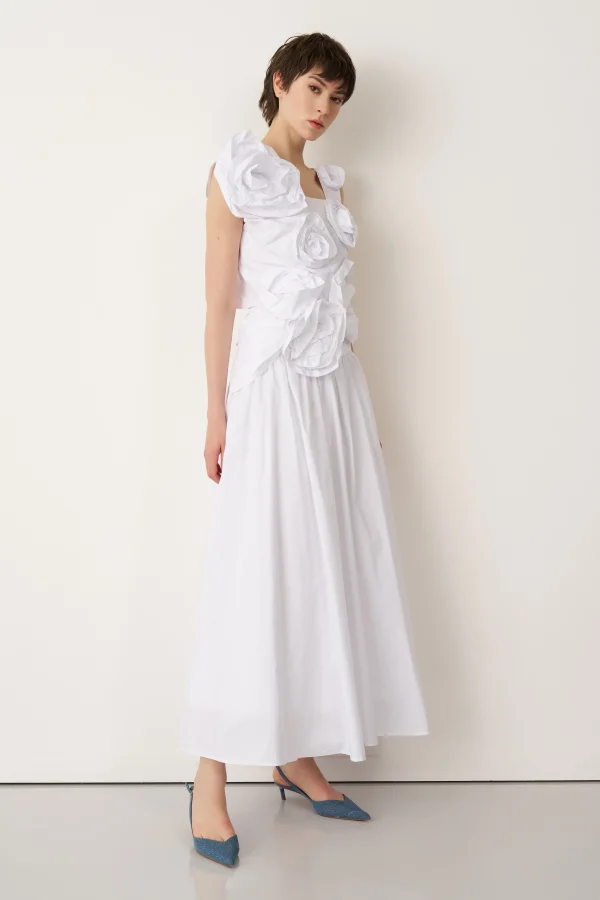 Beyaz Tafta Etek Petalas - 2