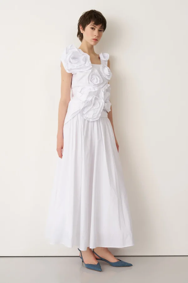 Beyaz Tafta Etek Petalas - 4