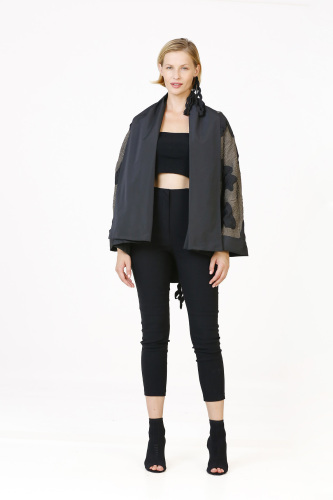 Big Collar Jacket - Black - 4