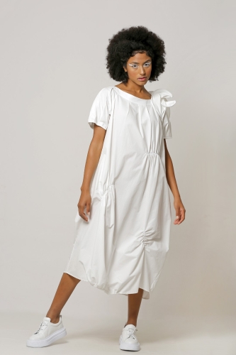 فستان بأكمام داخلية - أبيض - 3