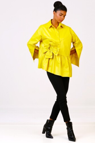 Bright Shirt with Large Flowers - Yellow - 1