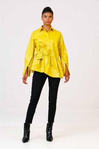 Bright Shirt with Large Flowers - Yellow - 4