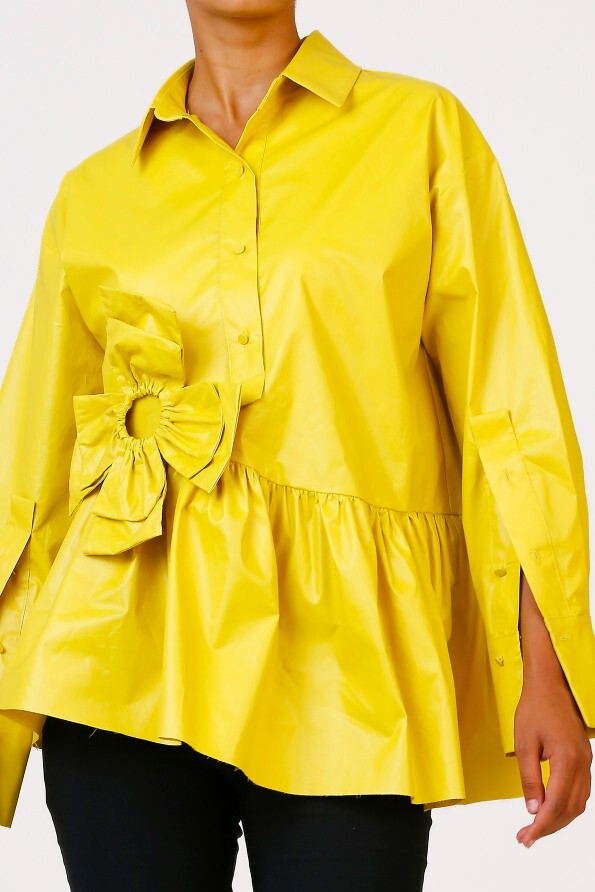 Bright Shirt with Large Flowers - Yellow - 5