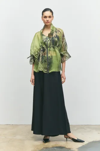 Desenli Organze Ceket - BIZE (1)