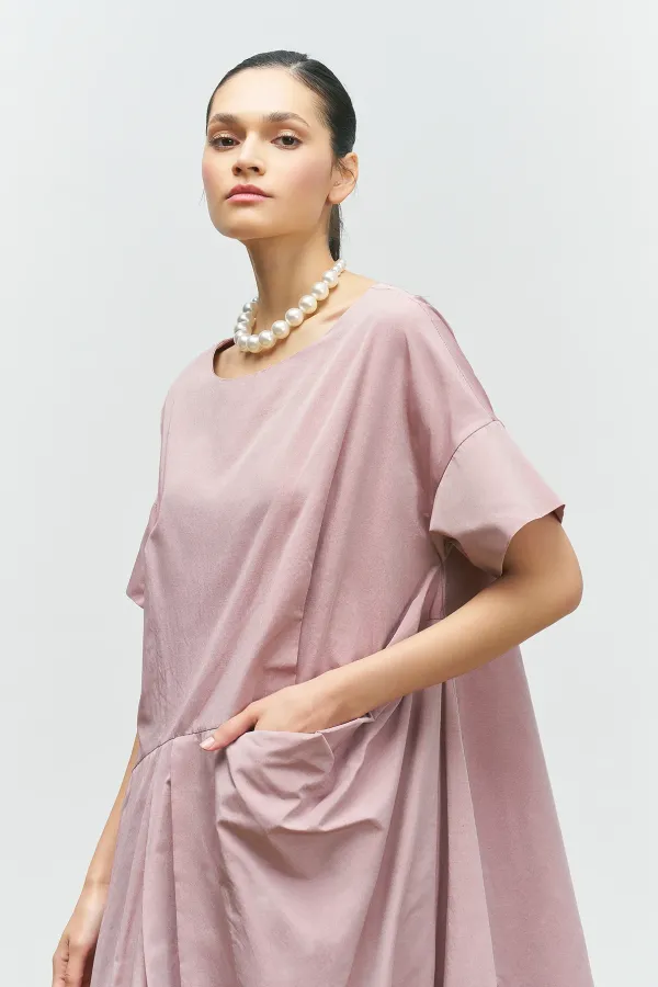 Cepli Tafta Elbise - Kırmızı - 5